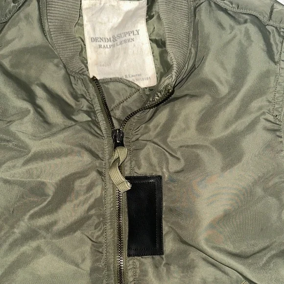 RARE Denim & Supply Ralph Lauren Khaki Bomber Jacket - Picture 8 of 9